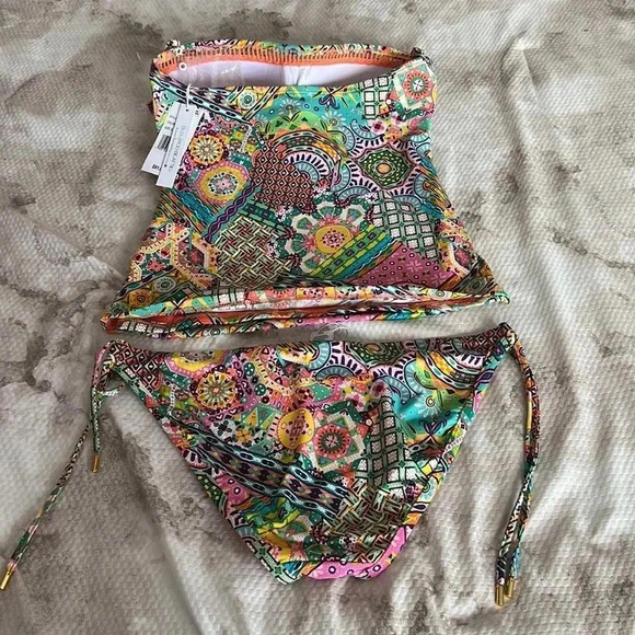 Bleu Rod Beattie Seriously Sunny Bandeau Tankini Top and Bikini Bottom Size 6 - Picture 9 of 12